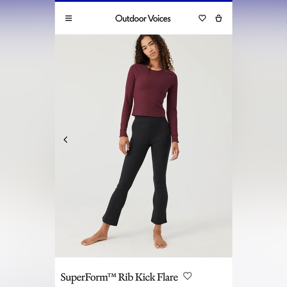 Navy Blue Outdoor Voices SuperForm Rib Kick Flare size S